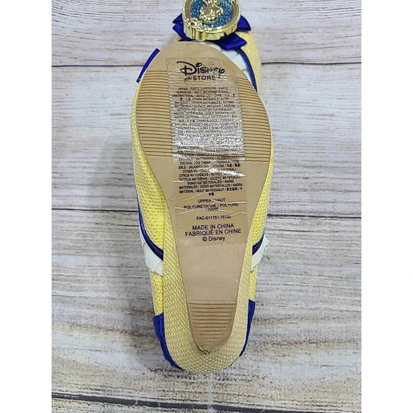 Disney Store Snow White Costume Dress Up Children's Shoes US 7/8 Gold Blue - Picture 11 of 11
